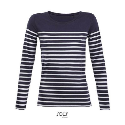 SOLS - 03099 - Women´s Long Sleeve Striped T-Shirt Matelot - french navy / white