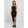Urban Classic - TB6021 - Ladies Midi Rib Knit Crossed Back Dress - black