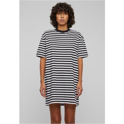 Urban Classics - TB6828 - Ladies Oversized Striped Tee Dress - white / black