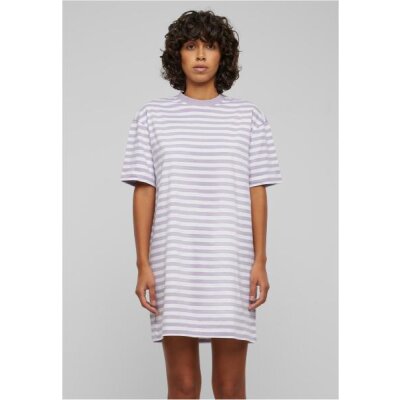 Urban Classics - TB6828 - Ladies Oversized Striped Tee Dress - white / dustylilac