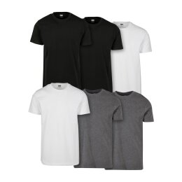Urban Classics - TB2684C - Basic Tee 6-Pack - black/black/white/white/charcoal/charcoal L