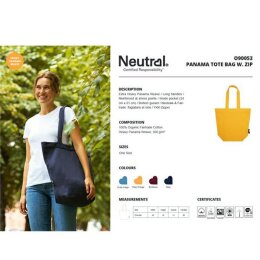 Neutral - Panama Tote Bag with Zip  (O90053) - bordeaux