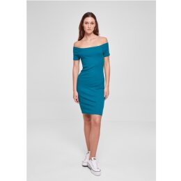 Urban Classics - TB1501 - Ladies Off Shoulder Rib Dress - watergreen