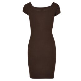 Urban Classics - TB1501 - Ladies Off Shoulder Rib Dress - brown