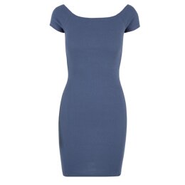 Urban Classics - TB1501 - Ladies Off Shoulder Rib Dress - vintageblue