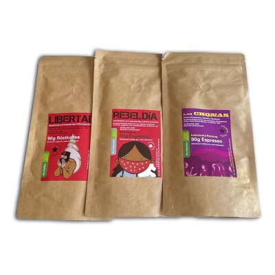 Kaffee - Bio-Probepackung: Libertad, Rebeldia, Las Chonas (ArtNr.: 350) - 270g