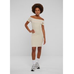 Urban Classics - TB1501 - Ladies Off Shoulder Rib Dress - whitesand