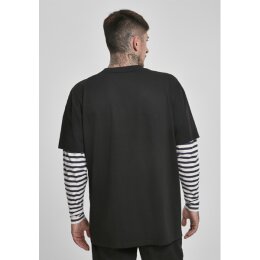 Urban Classics - TB3498 Oversized Double Layer Striped Longsleeve - black L