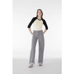 Bella + Canvas - 1200 - Womens Micro Rib 3/4 Raglan Baby Tee - Natural / Black M