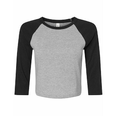Bella + Canvas - 1200 - Womens Micro Rib 3/4 Raglan Baby Tee - Athletic Heather / Black