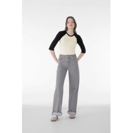 Bella + Canvas - 1200 - Womens Micro Rib 3/4 Raglan Baby Tee - White / Navy L