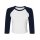 Bella + Canvas - 1200 - Womens Micro Rib 3/4 Raglan Baby Tee - White / Navy L