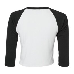 Bella + Canvas - 1200 - Womens Micro Rib 3/4 Raglan Baby Tee - White / True Royal