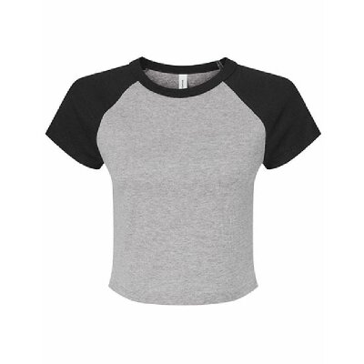 Bella + Canvas - 1201 - Women´s Micro Rib Raglan Baby Tee - Athletic Heather / Black