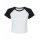 Bella + Canvas - 1201 - Women´s Micro Rib Raglan Baby Tee - White / Black
