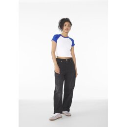 Bella + Canvas - 1201 - Women´s Micro Rib Raglan Baby Tee - White / Black S