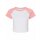 Bella + Canvas - 1201 - Women´s Micro Rib Raglan Baby Tee - White / Pink