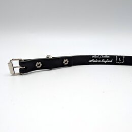 Nietengürtel - Gürtel mit silbernen Spitznieten - 1-Reihig - B001- Echtleder - black S