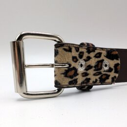 Gürtel - Veganes Leder - G0028-1 - Beige Leopard M