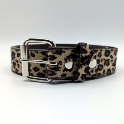 Gürtel - Veganes Leder - G0028-1 - Beige Leopard L