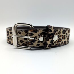 Gürtel - Veganes Leder - G0028-1 - Beige Leopard L