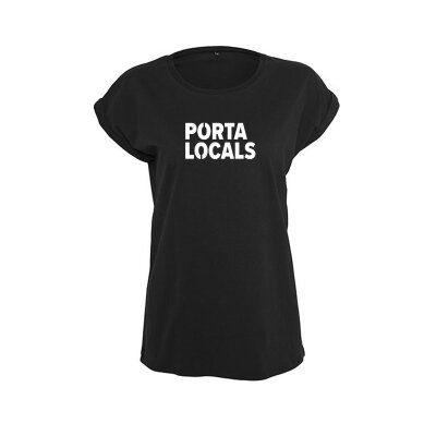 Porta Locals - Logo - Girl-Shirt - Rolled Up Sleeve - schwarz