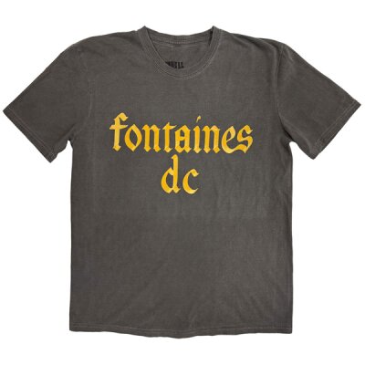Fontaines DC -  Gothic Logo - Unisex Shirt - stone wash charcoal grey- T-Shirt