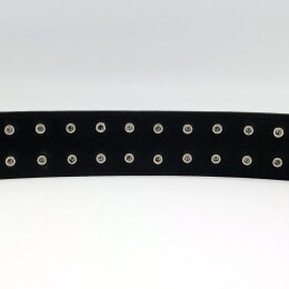 Nietengürtel - Gürtel mit silbernen Spitznieten - 2-Reihig - TG666SN - veganes Leder - beige leopard