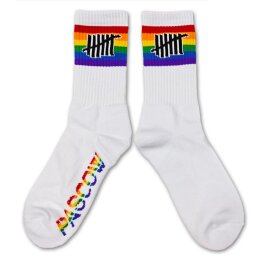Pascow - Sieben Rainbow - Socken - weiß