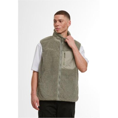 Build Your Brand - BY407 - Bonded Sherpa Vest - Pale Olive