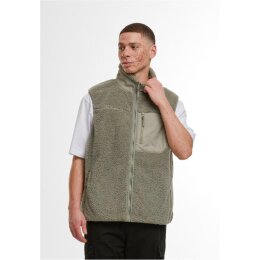 Build Your Brand - BY407 - Bonded Sherpa Vest - Pale Olive
