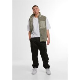 Build Your Brand - BY407 - Bonded Sherpa Vest - Pale Olive