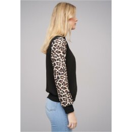 Cloud5ive - 25026014 Bomber Jacket 2-Tone Leo Sleeve Print - black /  leo