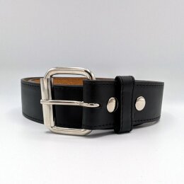 Gürtel mit Druckknopf - D101-1 - veganes Leder - black