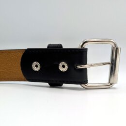 Gürtel mit Druckknopf - D101-1 - veganes Leder - black