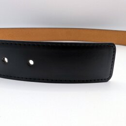 Gürtel mit Druckknopf - D101-1 - veganes Leder - black XL