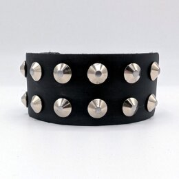 Armband mit silbernen Spitznieten - 2-Reihig - WB002 -...