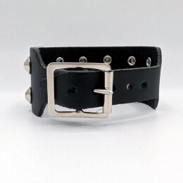 Armband mit silbernen Spitznieten - 2-Reihig - WB002 -...