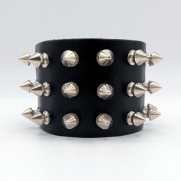 Armband mit silbernen Killernieten - 3-Reihig - WB017 -...