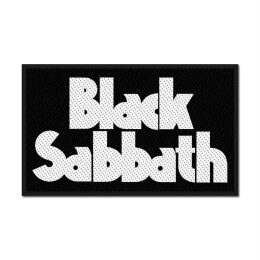 Black Sabbath - Logo - black white - Patch