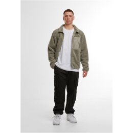 Build Your Brand - BY406 - Bonded Sherpa Jacket - Pale Olive