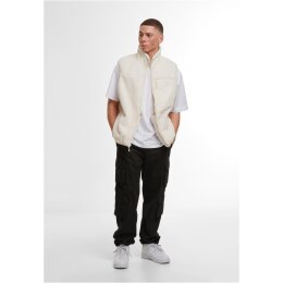 Build Your Brand - BY407 - Bonded Sherpa Vest - White Sand
