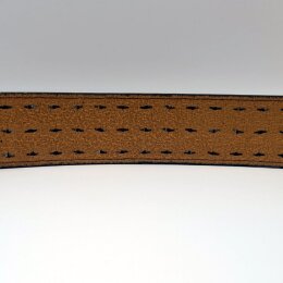 Nietengürtel - Gürtel mit kleinen schwarzen Pyramidennieten - 3-Reihig -  G0016J-1 - veganes Leder - black XL