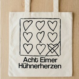 Acht Eimer Hühnerherzen - Logo Herzen - Tote Bag /...