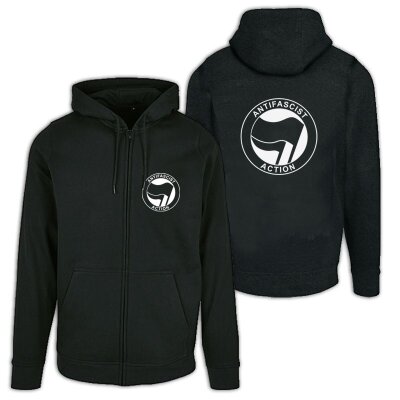 Antifascist Action - Kapuzenzipper - black XL