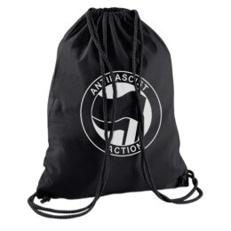 Antifascist Action - Frontprint - black/black- Gym Bag -...