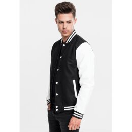 Urban Classics - TB201 - Oldschool College Jacket - black / white