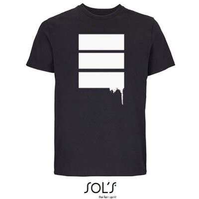 Merchmanufaktur - Dein Design - 25 zweifarbig + einseitig bedruckte schwarze T-Shirts (SOLs Legend) - Bruttopreis inkl. Versand