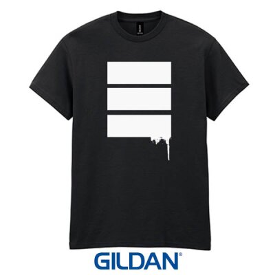 Merchmanufaktur - Dein Design - 100 zweifarbig + einseitig bedruckte schwarze T-Shirts (Gildan Heavy Cotton) - Bruttopreis inkl. Versand