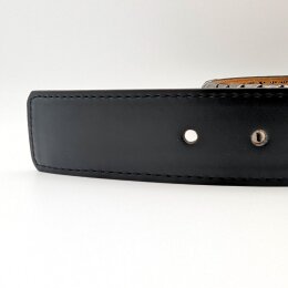 Nietengürtel - Gürtel mit kleinen schwarzen Pyramidennieten - 3-Reihig - TG668- veganes Leder - black